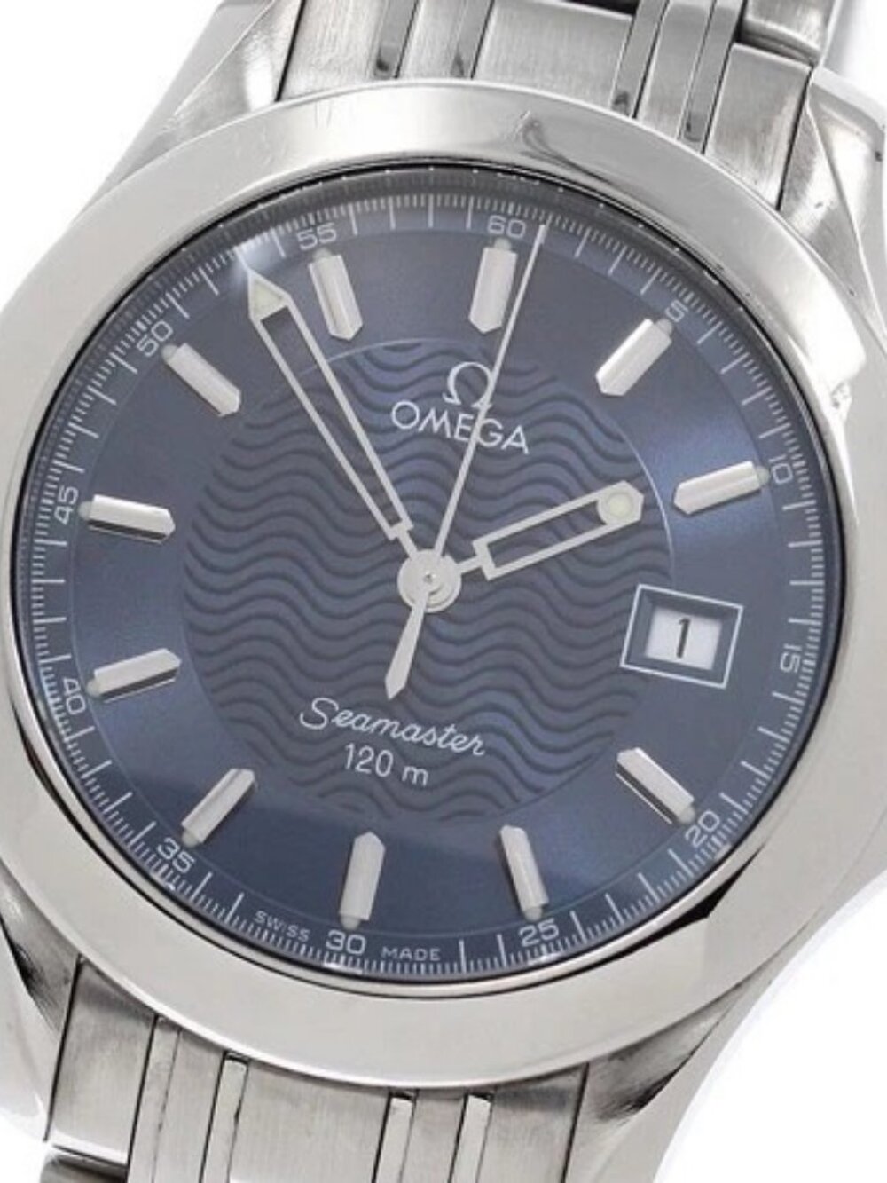 OMEGA Seamaster120 2511.81 Date Navy Dial Quartz Men's Watch_954698